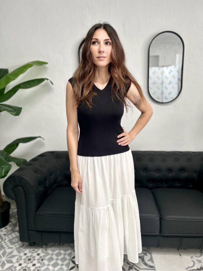 Vestido bicolor